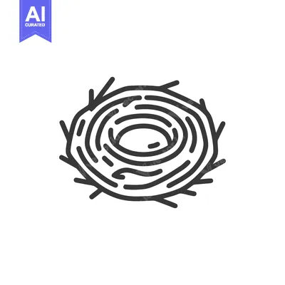 Popular premium asset: Minimalist Bird Nest Line Art Illustration on White Background