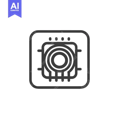 Modern Washing Machine Icon: Minimalist Design in Bold Outline