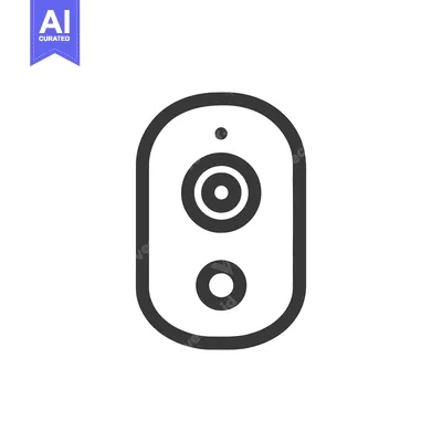 Aset premium populer: Minimalist Smart Home Security Camera Icon on White Background