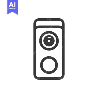 Aset desain premium: Minimalist Speaker Icon: Bold Outline, Modern Design on White