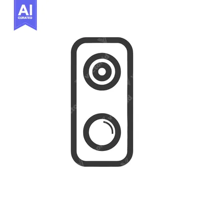 Aset desain premium: Modern Doorbell Icon with Camera and Button in Minimalist Style