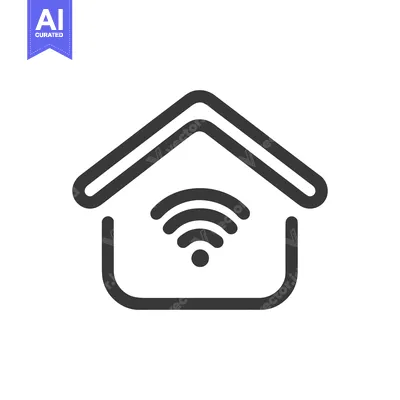Aset desain premium: Smart Home WiFi Icon: Modern Minimalist Design for Connected Living
