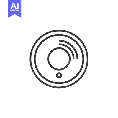 Minimalist Smoke Detector Icon: Safety and Prevention Symbol in Simple