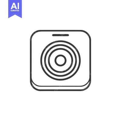 Minimalist Smart Home Security Camera Icon with Rounded Square Design