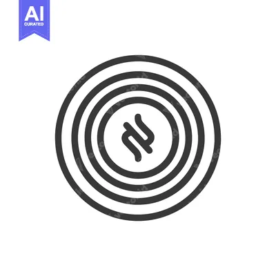 Aset premium populer: Concentric Circles with Abstract Symbol, Minimalist Design, Black and