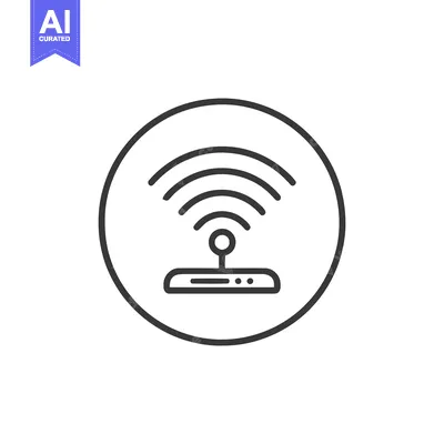Minimalist WiFi Icon: Wireless Network Symbol in Circular Frame, Clean