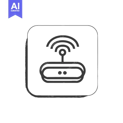 Aset premium populer: Stylized WiFi Router Icon with Shadow on White Background