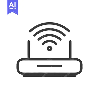 Minimalist Router Icon: Clean Line Art for Wireless Connectivity