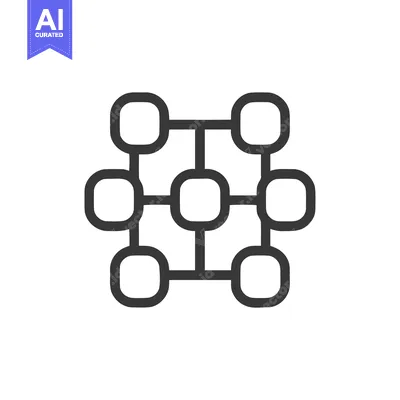 Popular premium asset: Interconnected Network: Abstract Grid of Rounded Squares on White