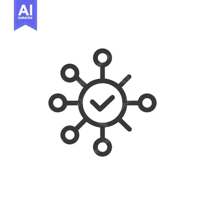 Premium design asset: Network Validation Icon: Connected Nodes with Check Mark Symbol