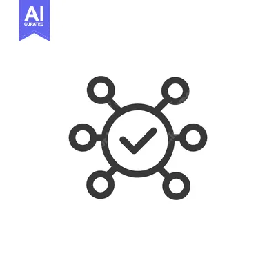 Aset desain premium: Network Check Icon Line Art Icon  6518