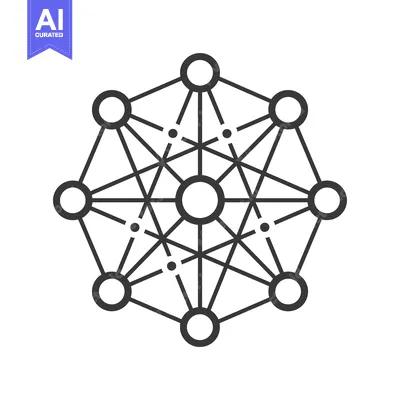 Aset desain premium: Network Diagram with Interconnected Circles and Lines