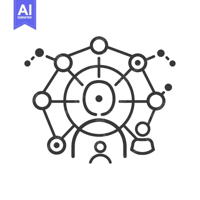 Aset desain premium: Networked People with a Central Hub