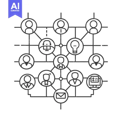 A network illustration showing connections between different people an