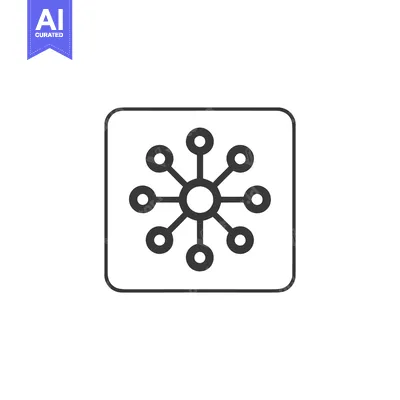 Aset desain premium: Network Connection Icon in Rounded Square Frame, Minimalist Design
