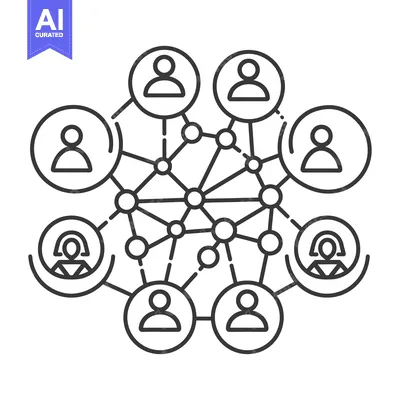 Aset desain premium: Illustrative network diagram showing interconnected individuals within