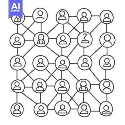 Aset desain premium: Network of connected individuals representing social interactions and