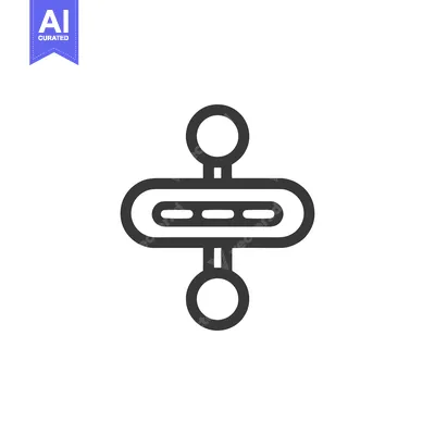 Premium design asset: Symmetrical Data Flow Icon: Connected Circles and Horizontal Lines Des