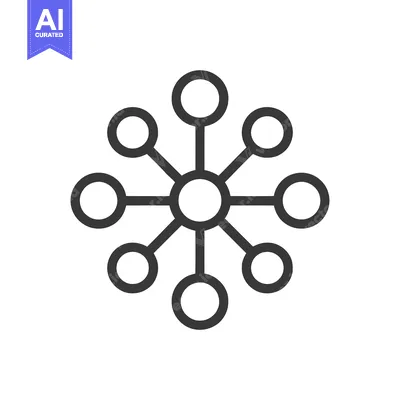 Aset premium populer: Network Connection Icon: Central Node with Circular Connections, Minim