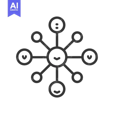 Premium design asset: Network of connected circles with downward arrows