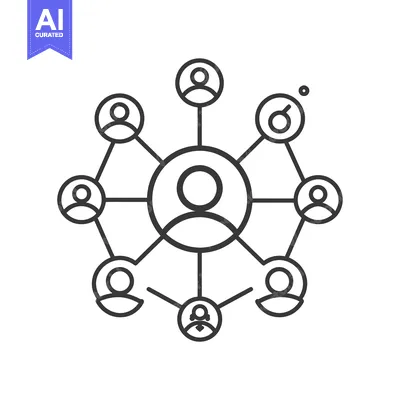 Aset premium populer: Network of Connected People Icon