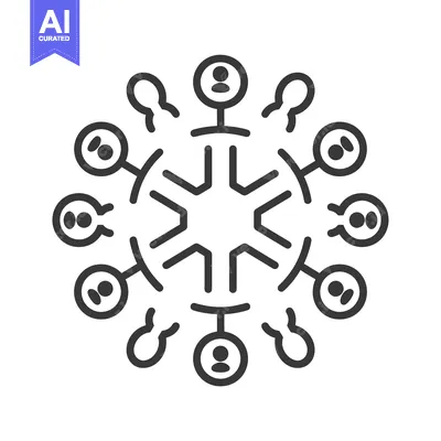 Aset desain premium: Network of people connected by a central hub