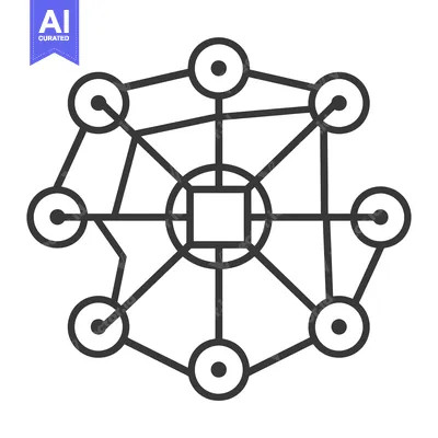 Popular premium asset: Network with a Central Hub and Multiple Connected Nodes