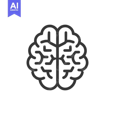 Aset desain premium: Minimalist Brain Icon: Neurology, Intelligence, and Cognitive Function