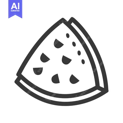 Aset premium populer: A simple graphic illustration depicting a slice of refreshing watermel