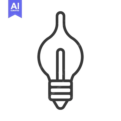 Aset premium populer: Outlined drawing depicting a light bulb with a stylized shape