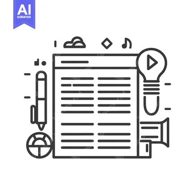 Aset premium populer: Vector illustration showing the concept of content creation and design