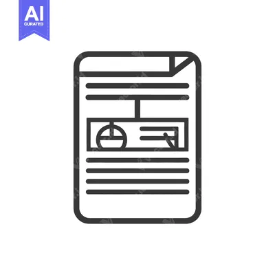 Aset premium populer: An outline drawing of a business document shows charts and text