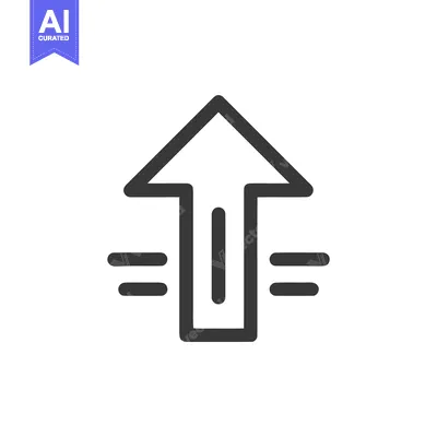 Aset premium populer: Ascending Arrow with Horizontal Lines: Minimalist Icon Design on White