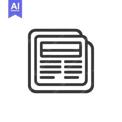 Aset desain premium: Minimalist Newspaper Icon: Clean Lines, Modern Design, News Symbol