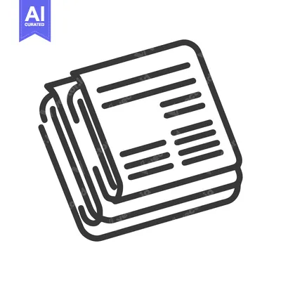 Aset desain premium: Minimalist Newspaper Icon: Bold Outline, News and Information Symbol