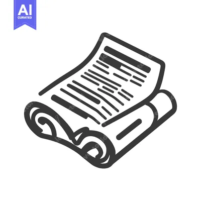 A rolled up newspaper with a partially open section is shown
