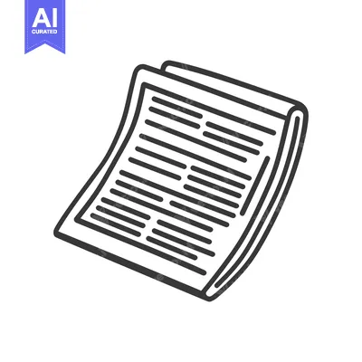 Aset premium populer: A sketch shows two sheets of paper with text lines