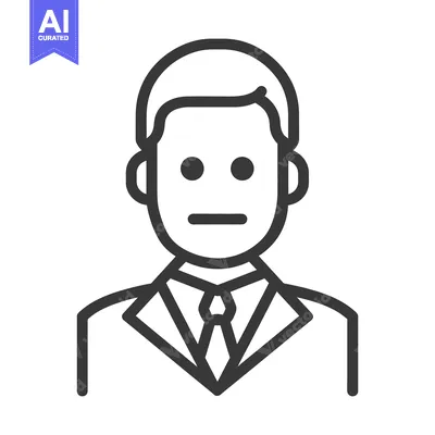 Aset premium populer: A minimalist linear illustration showing a suited professional person