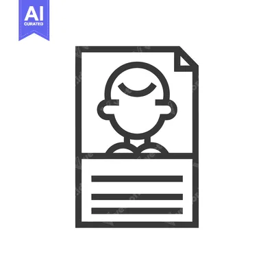 Aset desain premium: A minimalist line drawing of a person on a document