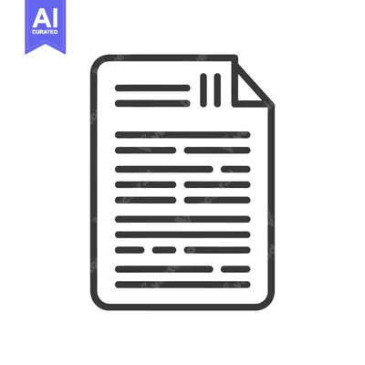 Premium design asset: A simple icon depicting a document with text and a folded corner