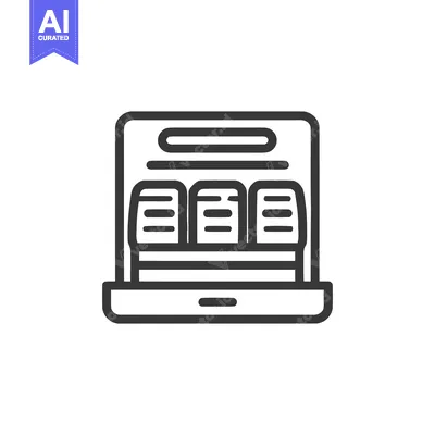 Aset premium populer: Minimalist Line Art of a Theater Stage with Seats