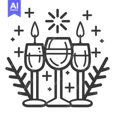 Popular premium asset: Three Wine Glasses With Burning Candles Decorated With Embellishments
