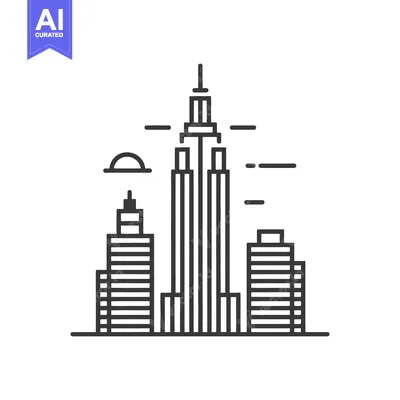 Popular premium asset: Simplified black and white cityscape featuring multiple tall buildings