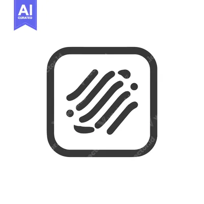 Aset desain premium: Abstract Fingerprint Icon in Rounded Square Frame, Minimalist Design