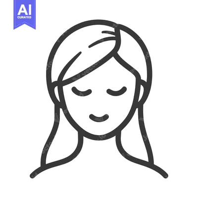 Aset premium populer: Simplified Illustration Depicting a Woman With Closed Eyes and Smiling