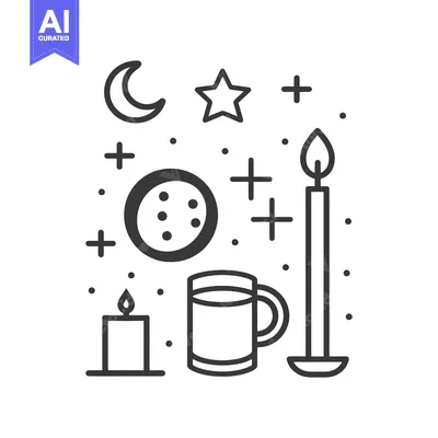 Aset premium populer: Monochrome illustrations depicting night time and related imagery item