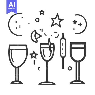 Popular premium asset: Celebration graphic featuring glassware with various celebratory eleme