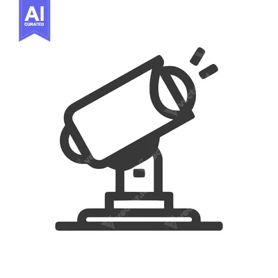 Aset premium populer: Bold Line Art: Spotlight Icon with Radiating Light Beams on White
