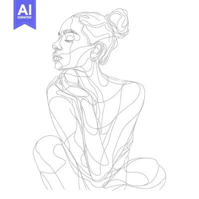 Popular premium asset: A Single-Line Drawing of a Woman with Her Eyes Closed