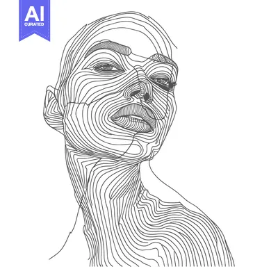 Popular premium asset: Abstract Line Drawing of a Woman's Face